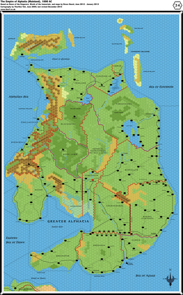 Alphatia hex map from the Atlas of Mystara