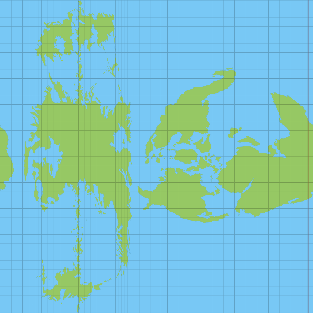 Revised texture map for Mystara's globe