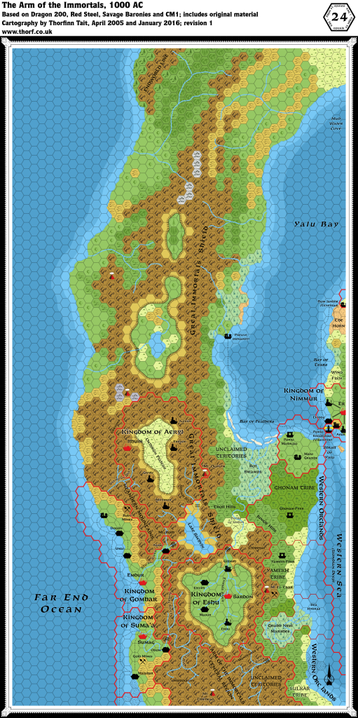 Arm of the Immortals, 24 miles per hex