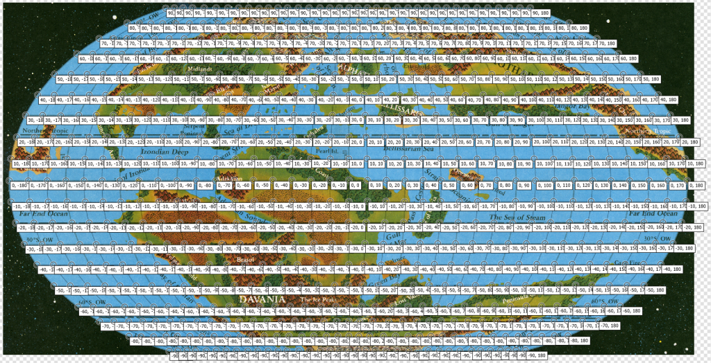 Hollow World Set Outer World map with control points