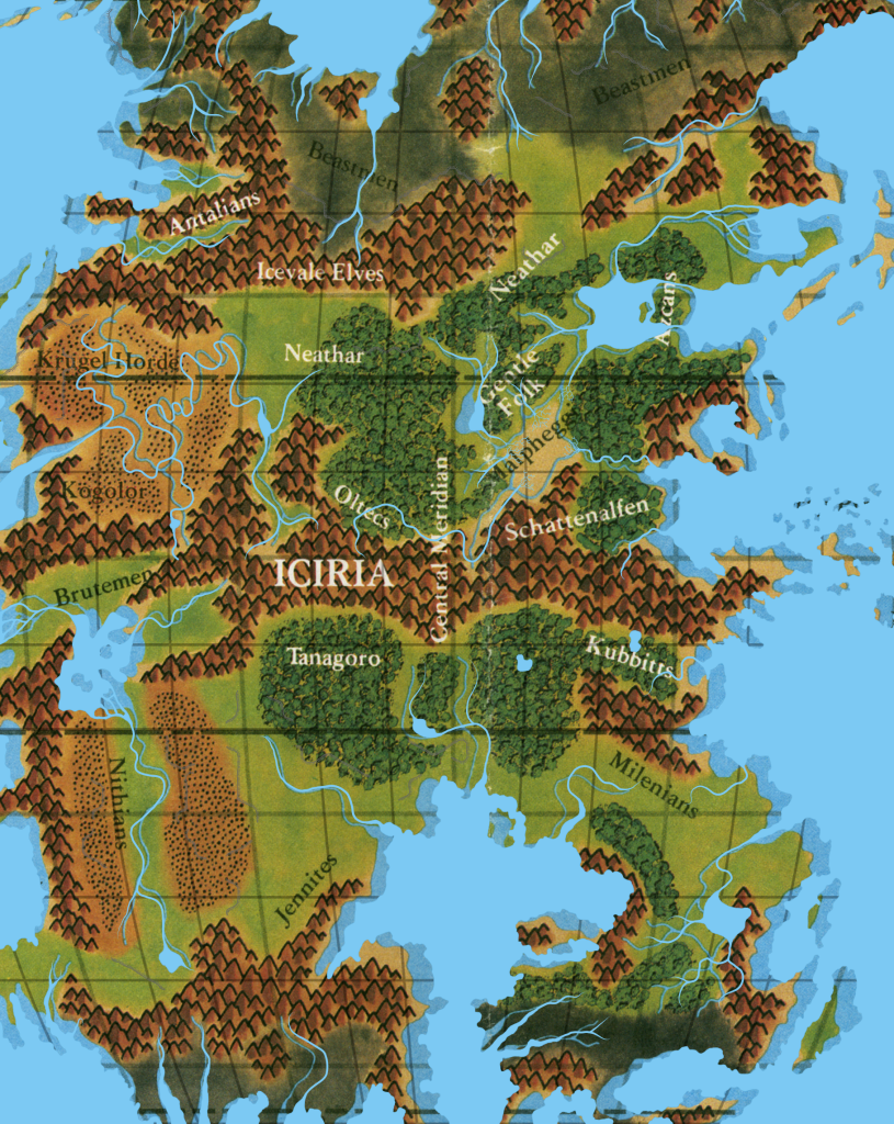 World map with Iciria hex map coastlines overlaid