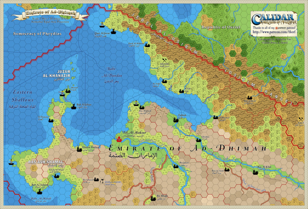 Emirate of Ad-Dhimah Hex Map