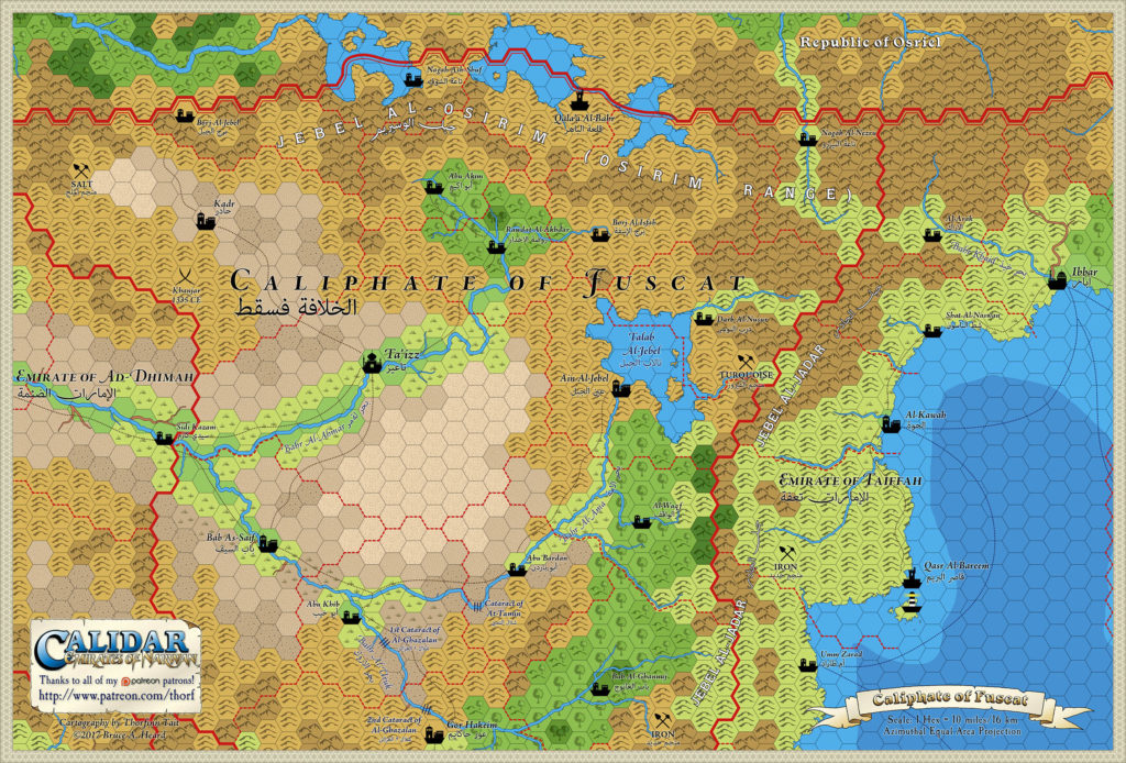 Caliphate of Fuscat Hex Map