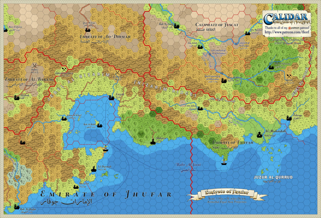 South Central Narwan Hex Map