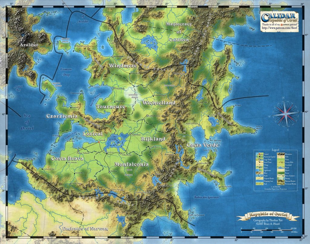 Osriel Topographical Map