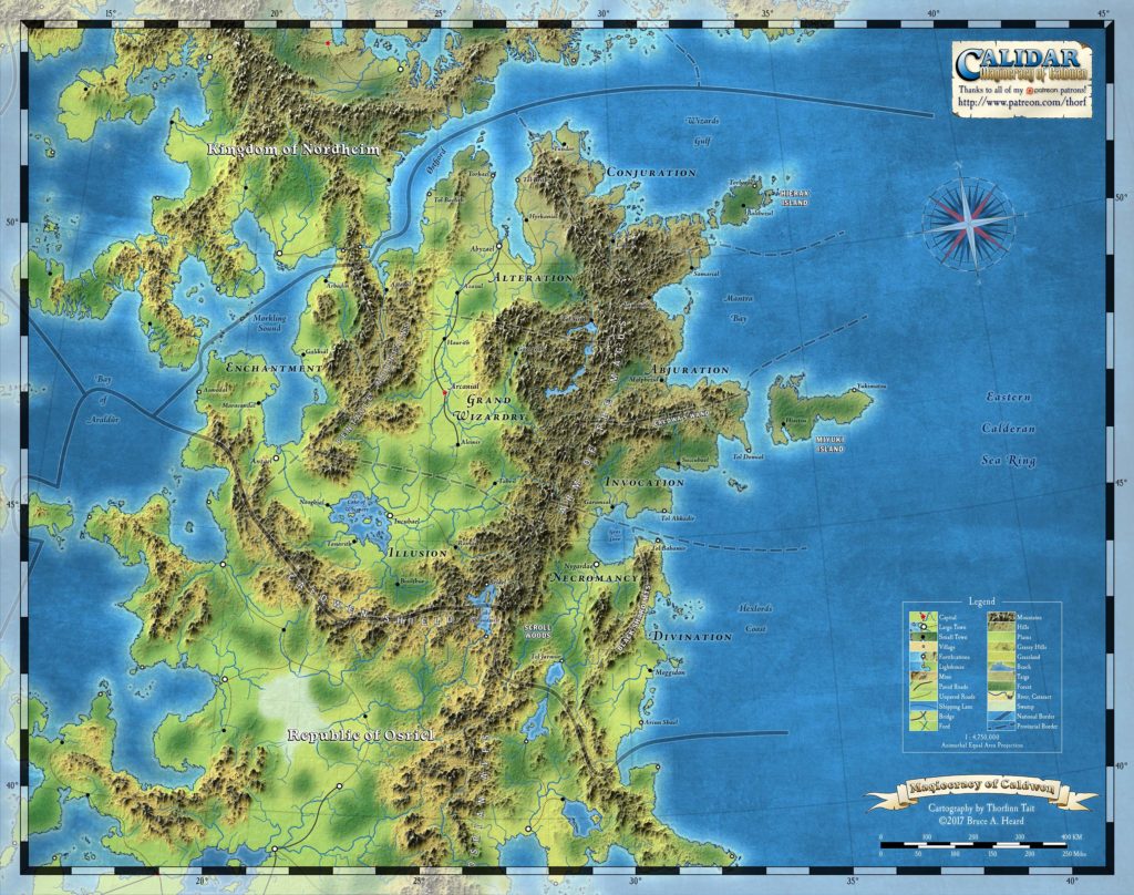 Caldwen Topographical Map