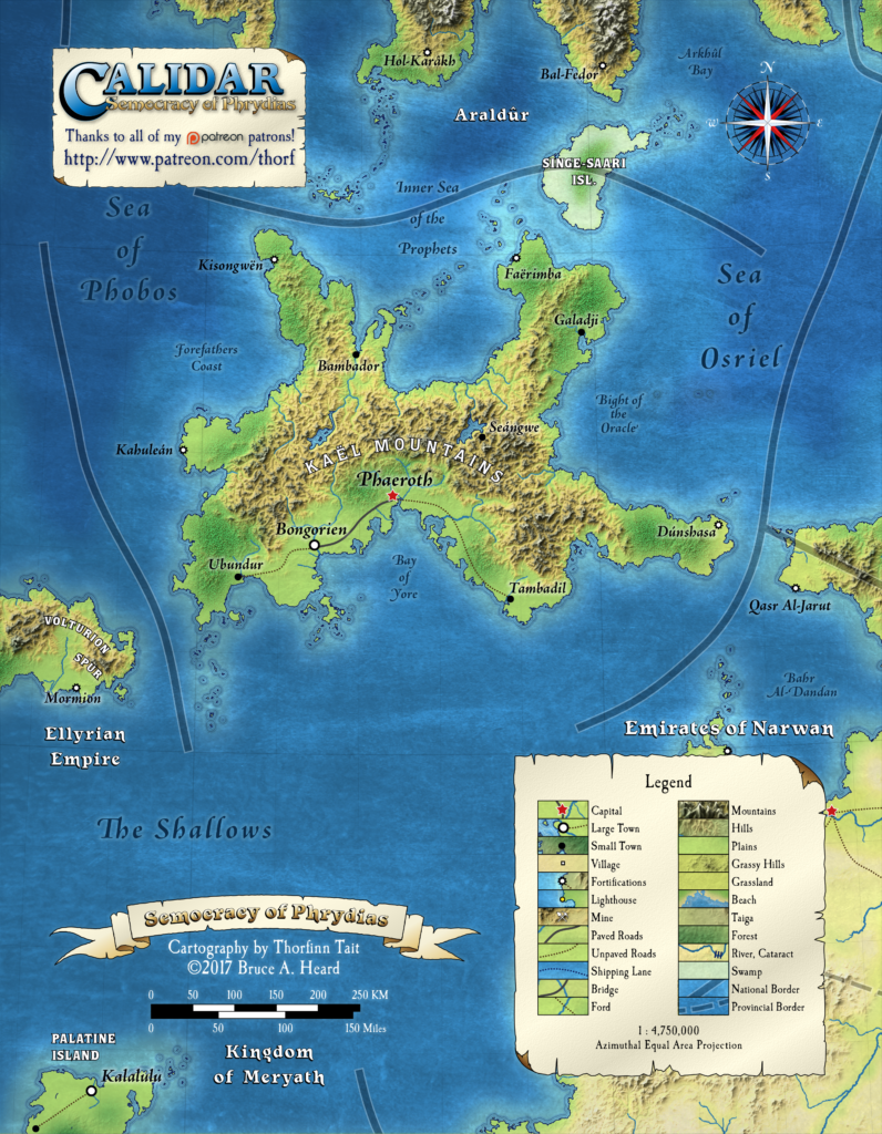 Phrydias Topographical Map