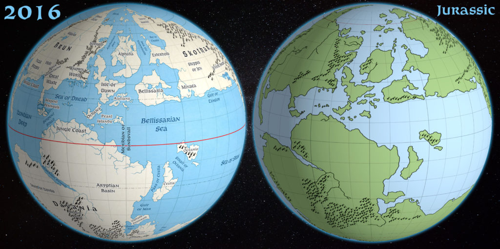 Comparison between Atlas of Mystara 2016 and Jurassic Mystara