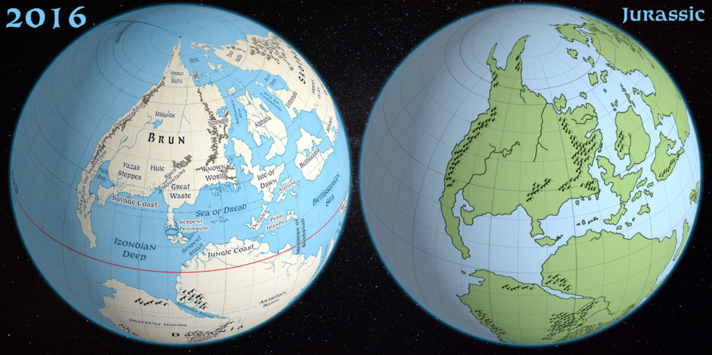 Comparison between Atlas of Mystara 2016 and Jurassic Mystara