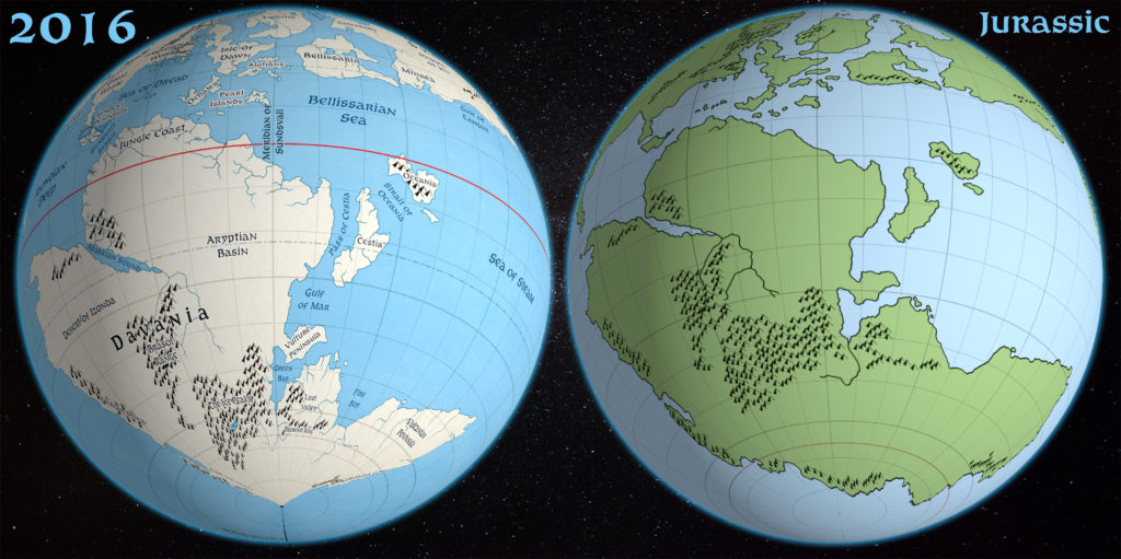 Comparison between Atlas of Mystara 2016 and Jurassic Mystara