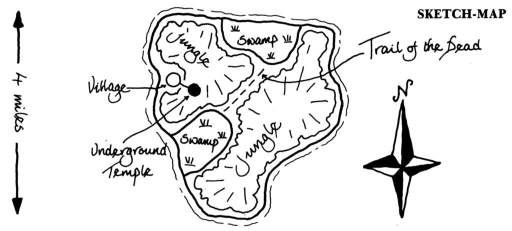 Scan of the sketch-map of Teki-nura-ria from X8