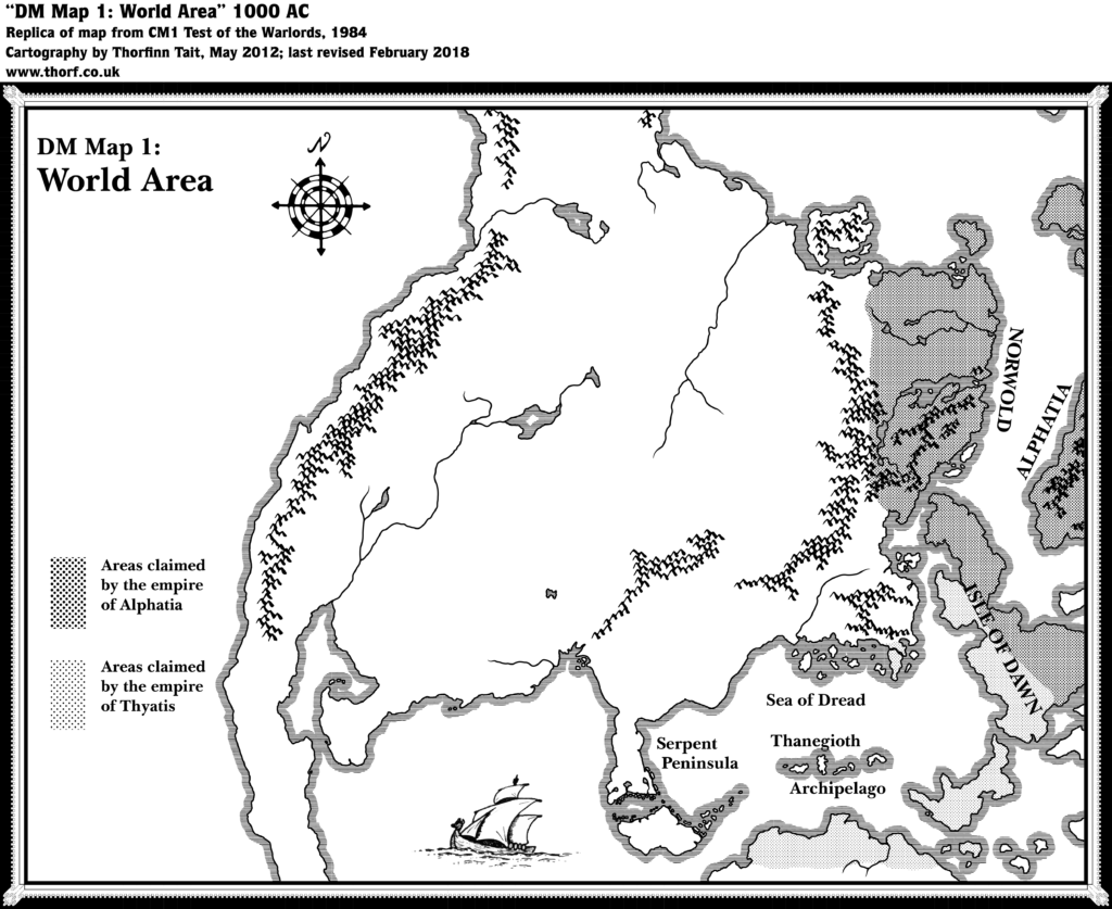 Replica of CM1's World Area map