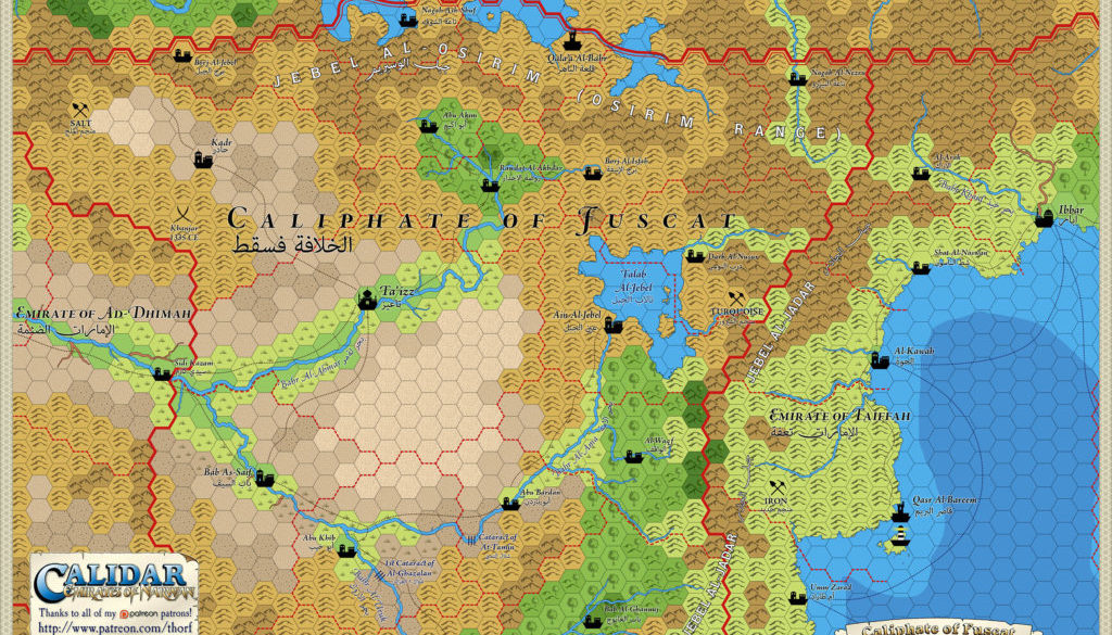 Caliphate of Fuscat Hex Map