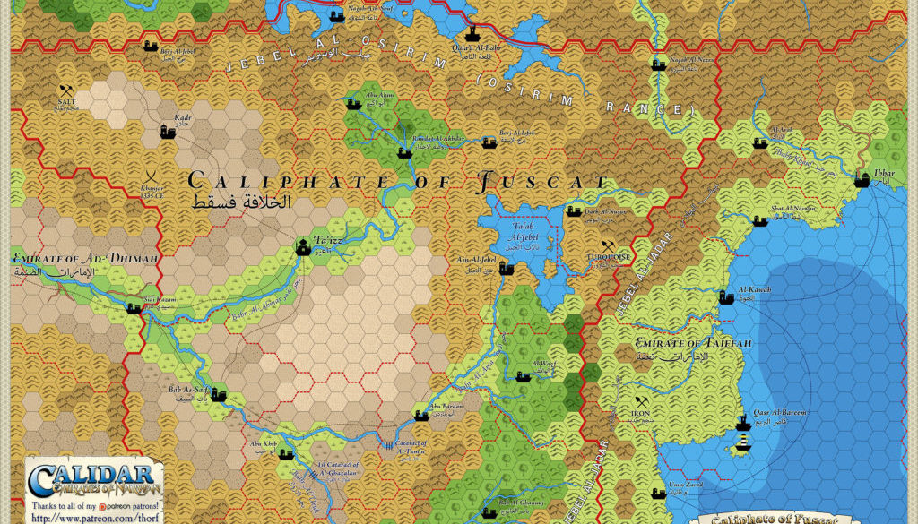 Caliphate of Fuscat Hex Map