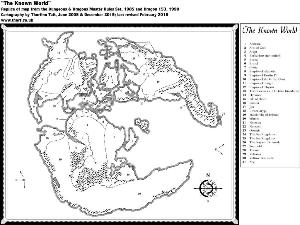 Replica of the Master Set's Known World map