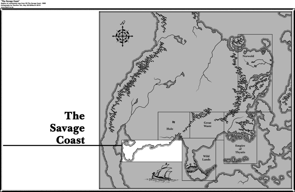 Replica of Savage Coast continental map from X9